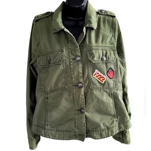 Womens Hollister Army green military look jacket/over coat size L
